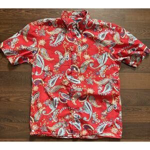 RALPH LAUREN Hawaiian Shirt XXL Cotton Multicolor Paisley 90s No Pony Size M